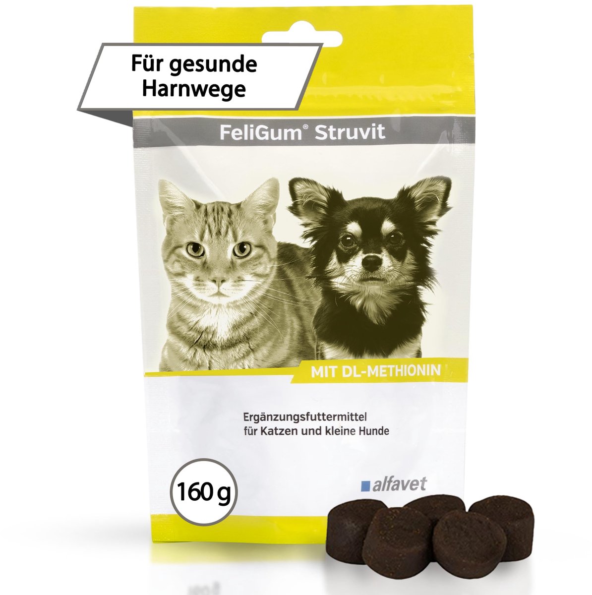 kauwdruppels voor het oplossen van struvitstenen - katten en kleine honden - 160 g - ondersteunt de blaasgezondheid - ShopVlot