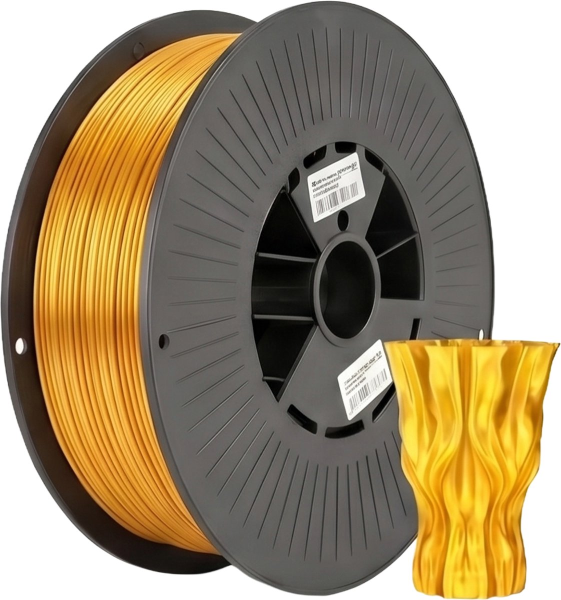 PLA Silk Gold Filament – Zijdezachte Glans en Een Luxe Uitstraling - Hoge Kwaliteit en Duurzaam - Compatibel met Creality, Bambu Lab, Esun en Andere 3D Printers - Perfect voor 3D Printen van Prototypes, Modellen en Accessoires
