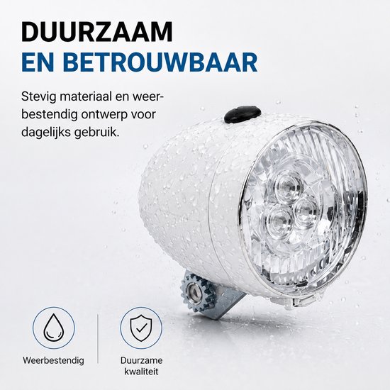 Fietskoplamp - Fietsverlichting - Retro Koplamp - Wit — afbeelding 5