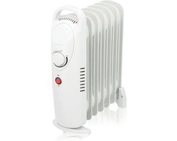 Olieradiator Elektrisch - Oliegevulde Kachel - Bijverwarming Huis - 7 Lamellen 850W - Compact - Wit