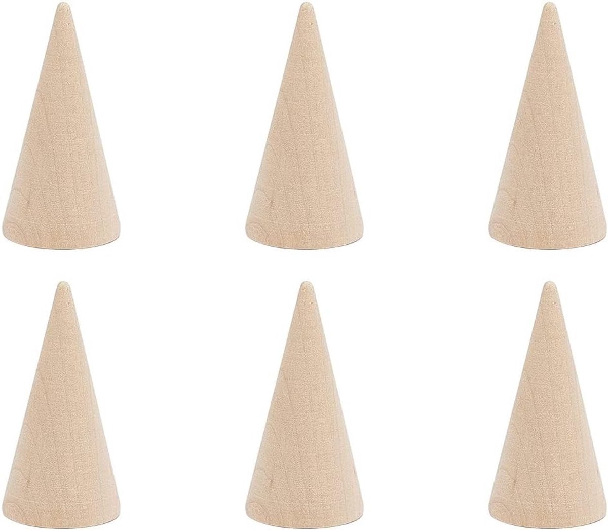 Houten Ringenhouder en Ringstand, 6 Stuks, Perfect voor het Presenteren van Ringen en Sieraden