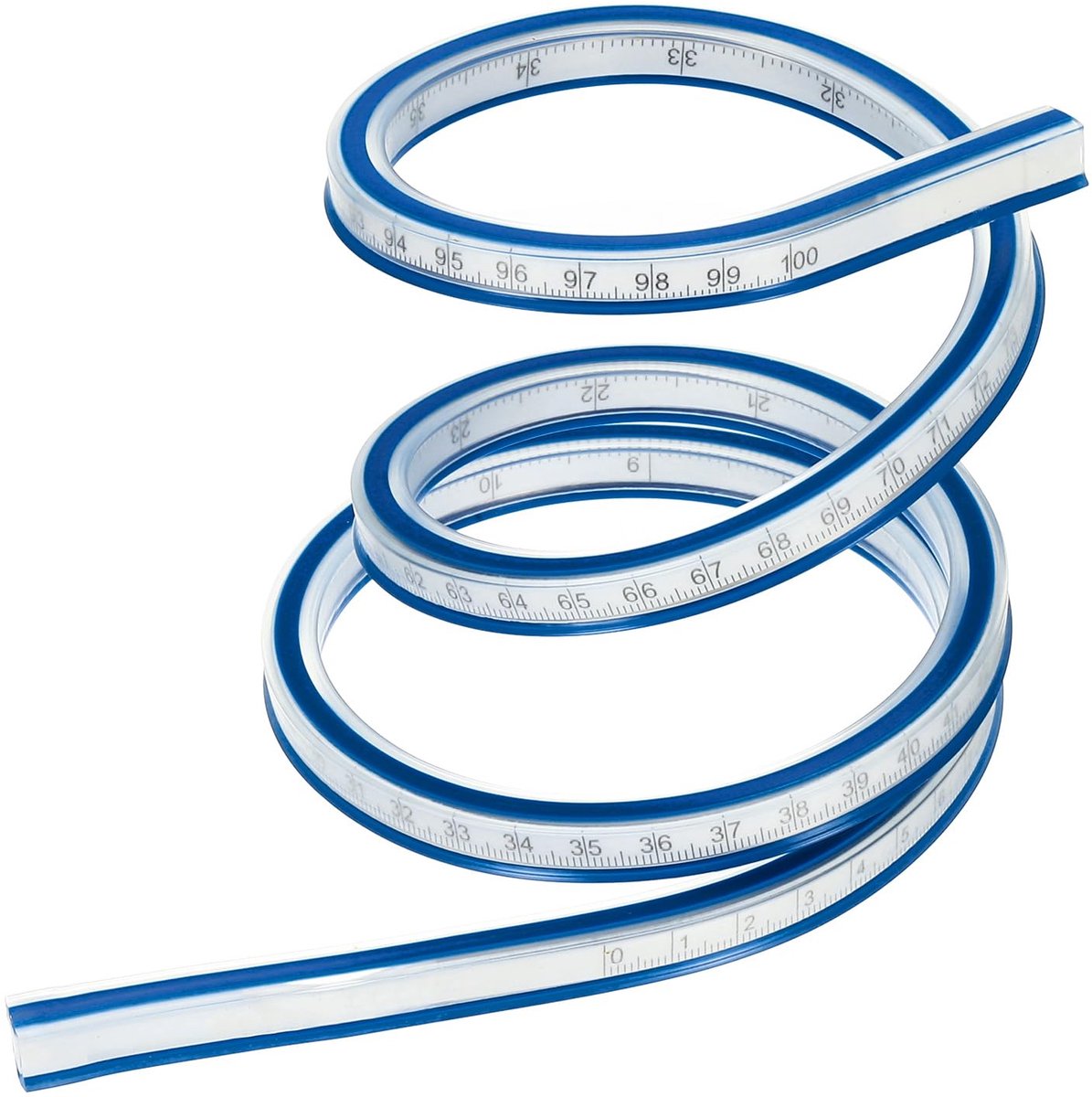 Flexibele gebogen liniaal 100 cm - blauw - ideaal voor tekenen - nauwkeurig en soepel - ShopVlot