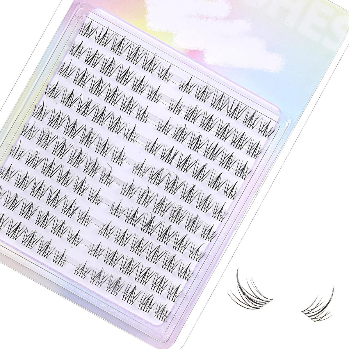 120 Stuks Wimperclusters voor Natuurlijke Make-up, Anime Manhua Wimperextensions voor Vrouwen DIY - Zwart