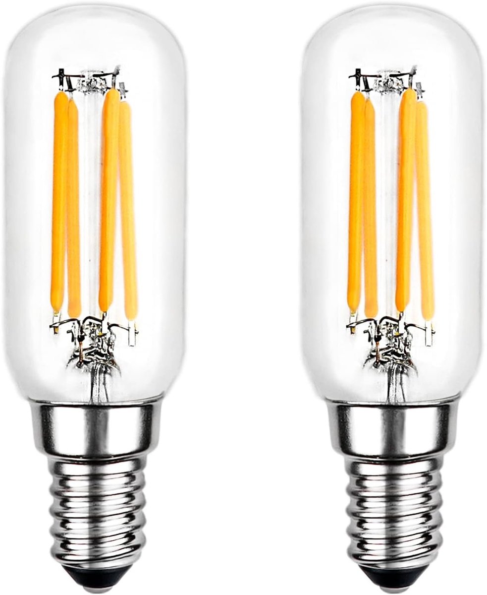 E14 Retro Filament LED Lamp Warm Licht 2700K 400 LM voor Afzuigkap, Set van 2, Energiezuinig en Langdurig