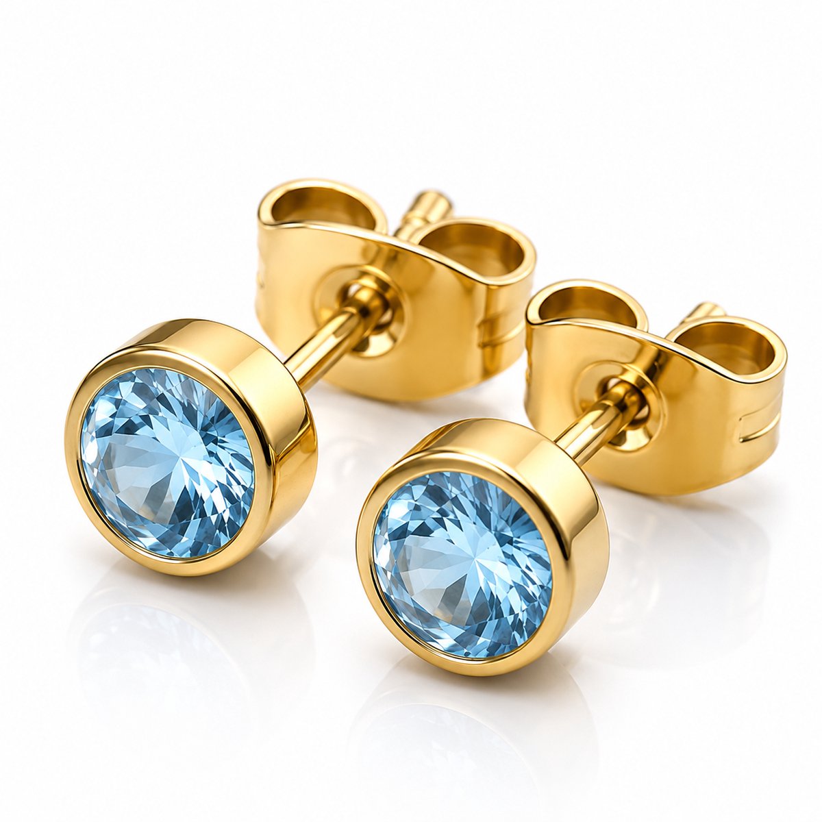 Maevi® Geboortesteen Oorbellen - Maand: December - Hoge Kwaliteit - Oorknopjes / Oorbel - Geboorte Steen / Birth Stone Earrings - Roestvrijstaal / RVS / Stainless Steel - Verkleurt Niet - Incl. Luxe Verpakking