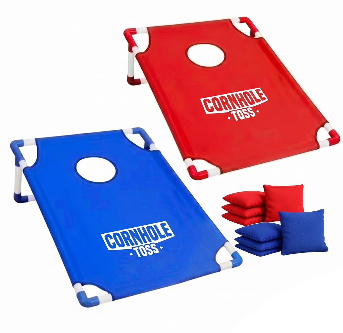 Cornhole Toss – Lichtgewicht & Opvouwbaar 90×60 cm – Set met 2 Borden + 8 Tassen – Perfect voor Buiten - ShopVlot