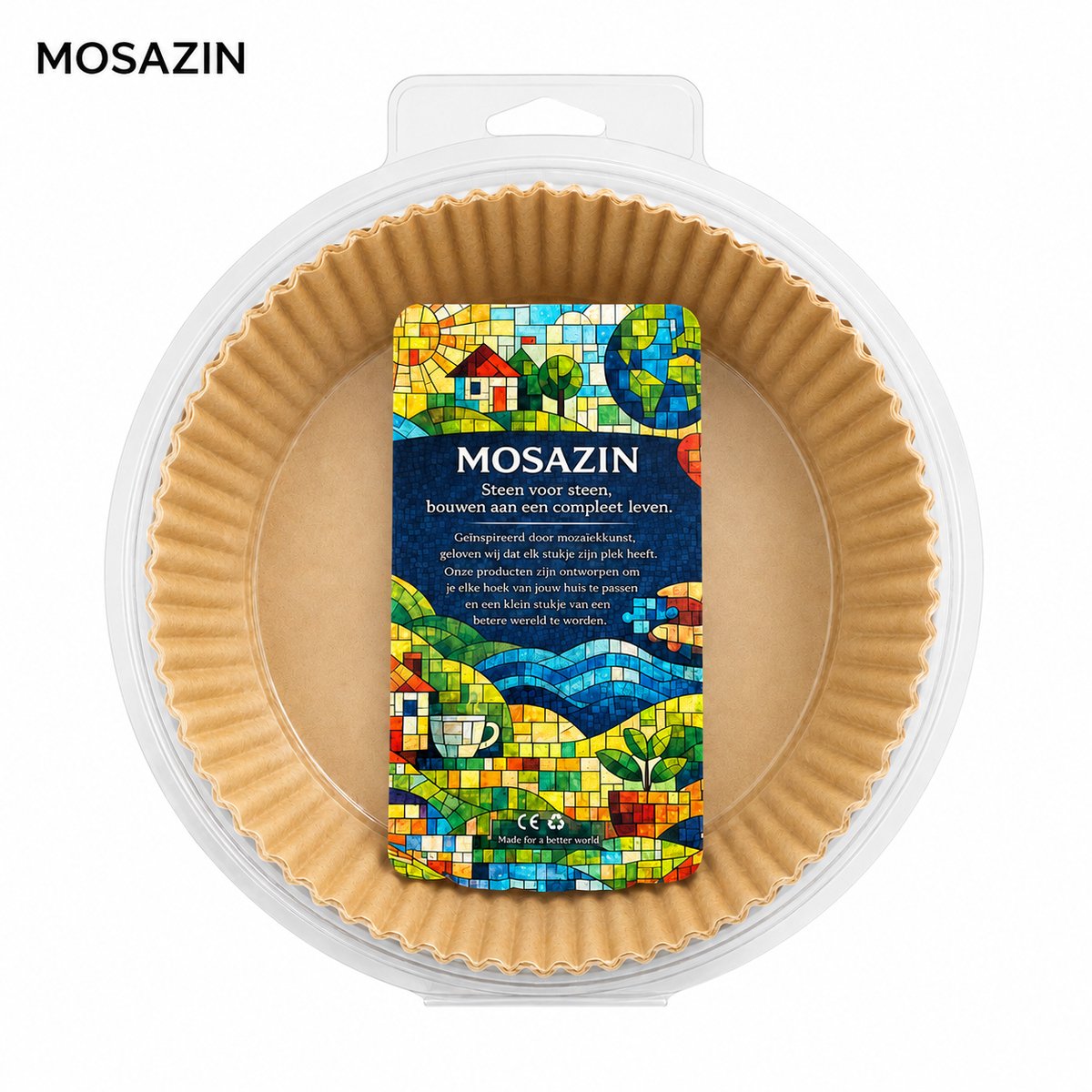 MOSAZIN Airfryer Bakpapier Rond 16 cm - 300 Stuks - 4,5 cm Randhoogte