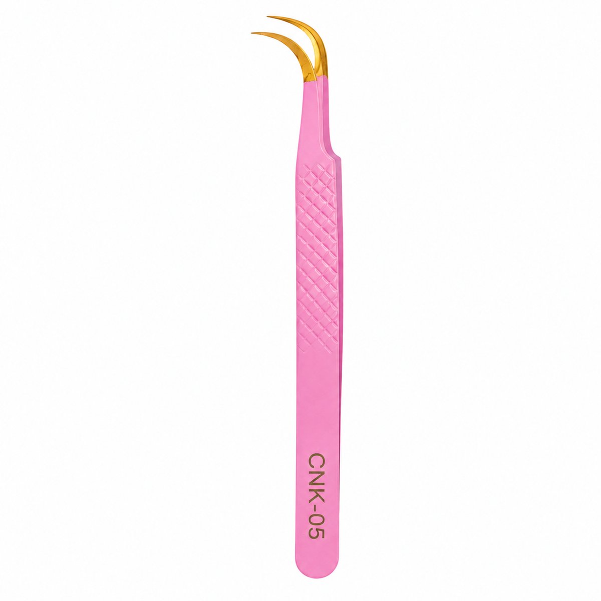 Professionele Wimper Pincet CNK-05 – Gebogen Isolatie Pincet – Lash Extension Pincet – Roze/Goud