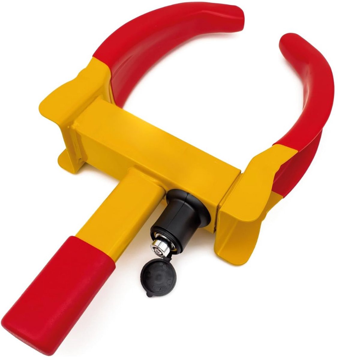 JCP® Wielklem - Wielklem Aanhanger - Voor Auto, Aanhanger, Caravan en Camper - Rood/Geel - 40cm x 20cm x 5cm