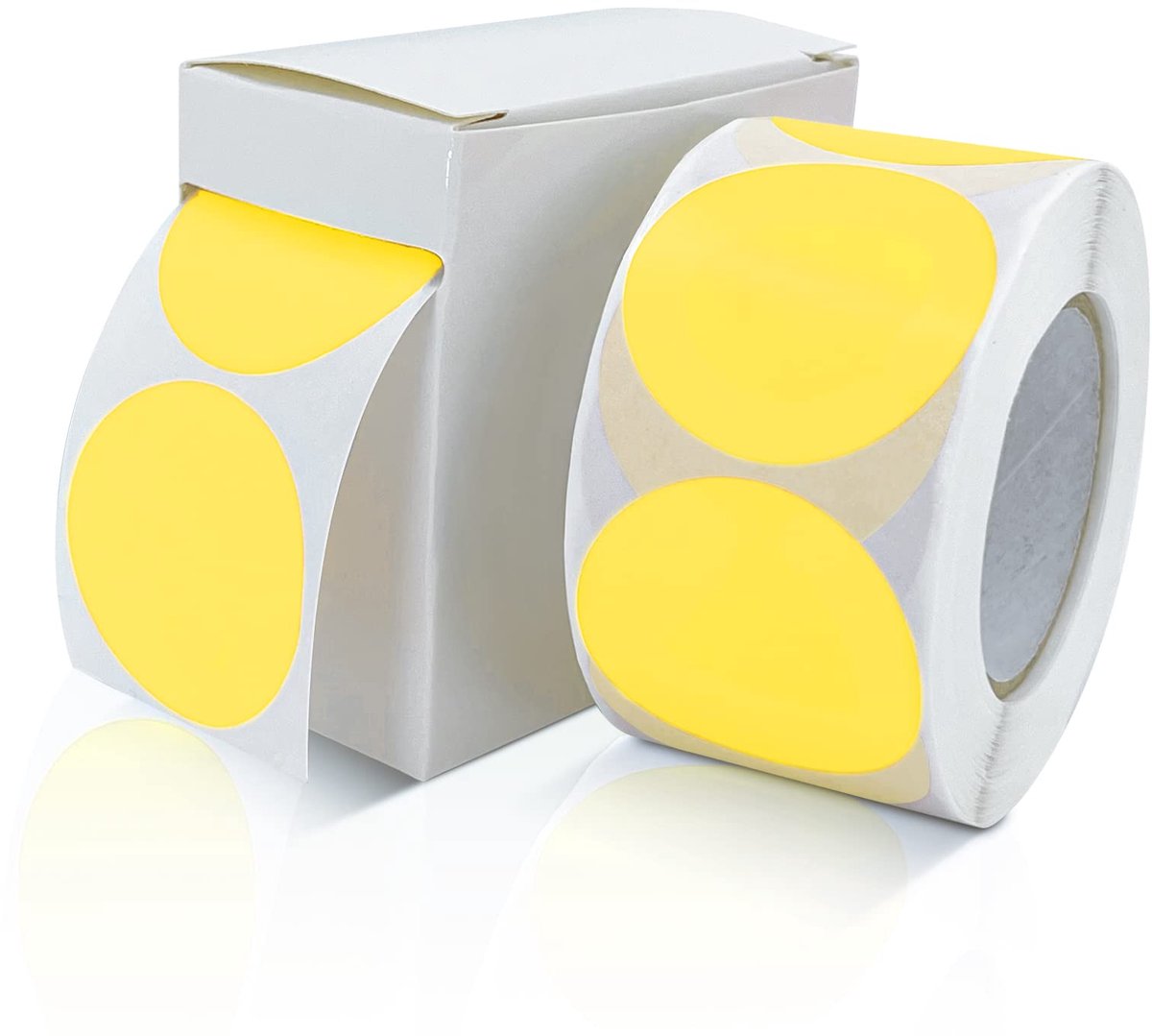 Ronde stickers 38 mm - geel - zelfklevend - ideaal voor kleurcodering - ShopVlot