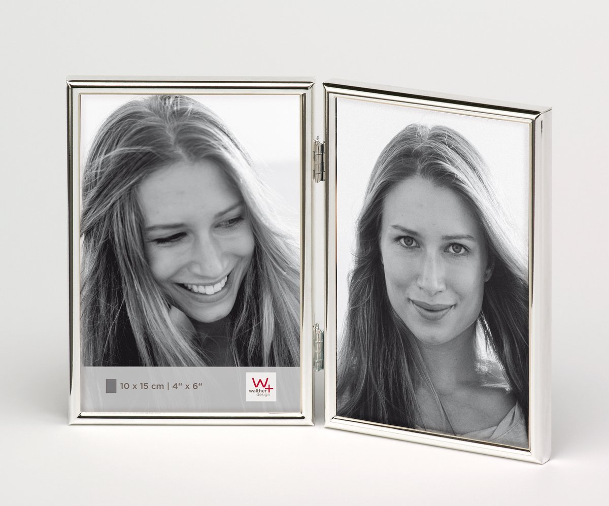 Walther WD215S Chloe - Dubbele Portretlijst - Fotoformaat 2x10x15 cm - Zilver