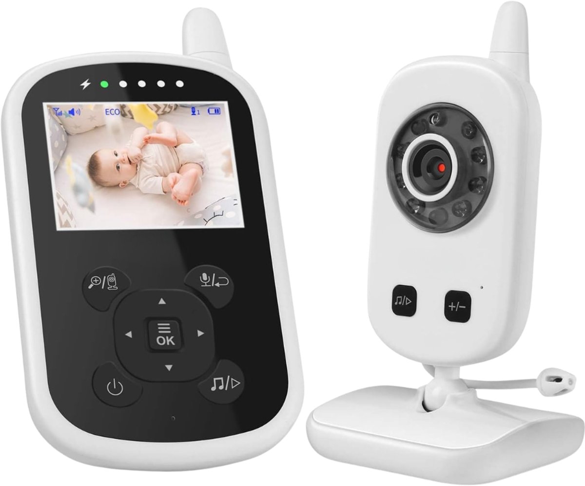 Verte Babyfoon met Camera - Babyfoon Met Eco-Modus - Intercom - Lange Batterijduur - Nachtzicht - Enz.