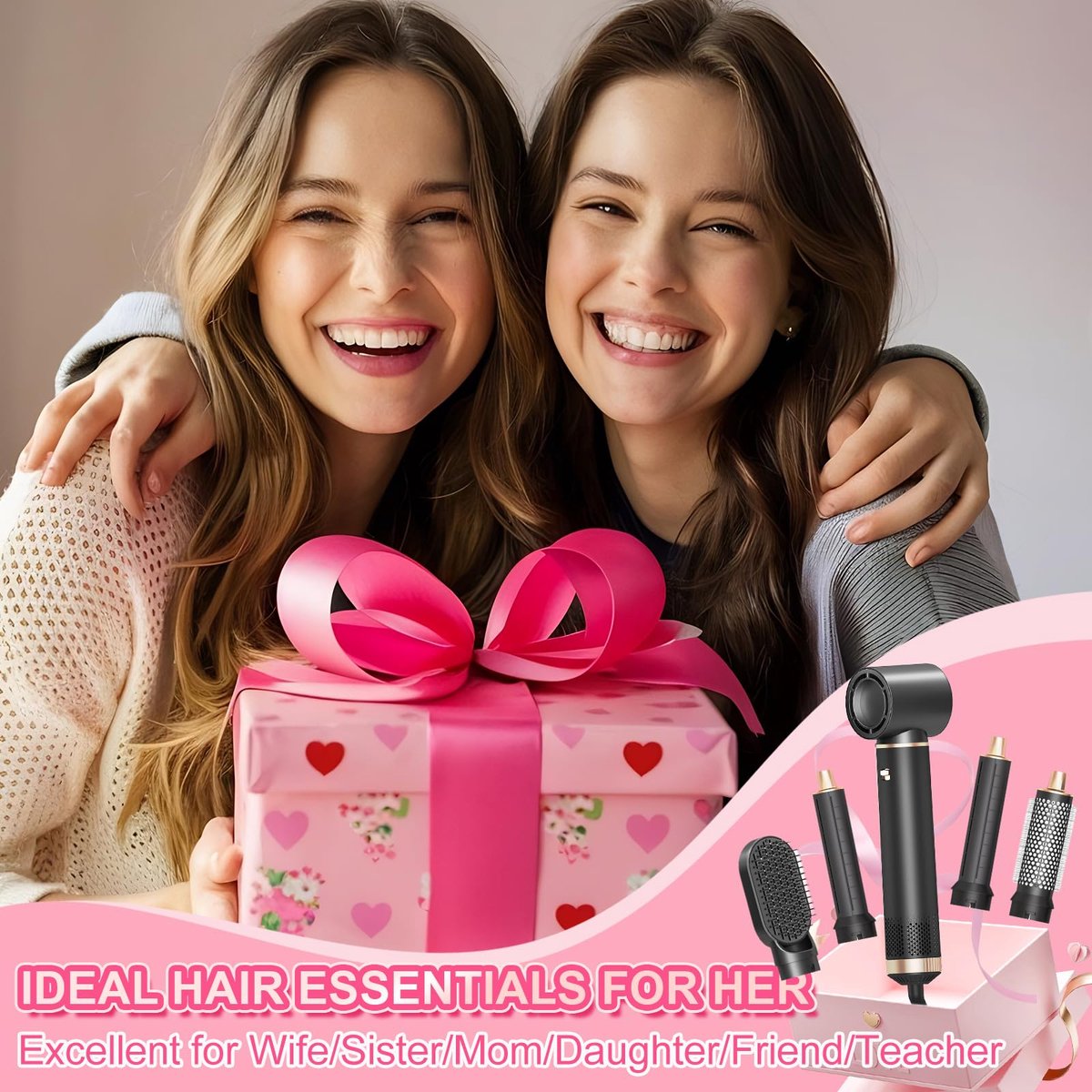 Föhnborstel 5-in-1 – Airstyler met 3 Warmtestanden – 800W – Krult, Droogt en Steilt – Zwart