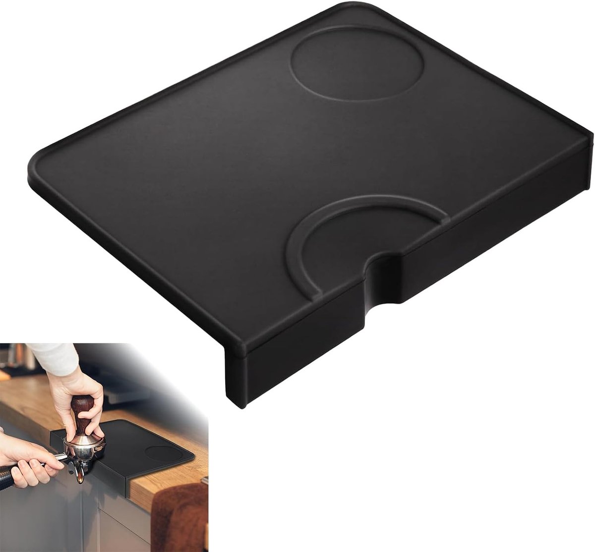Non-Slip Silicone Mat voor Espresso en Koffiebonen - Barista Accessoire 21 x 15 cm voor Cafés en Thuisgebruik