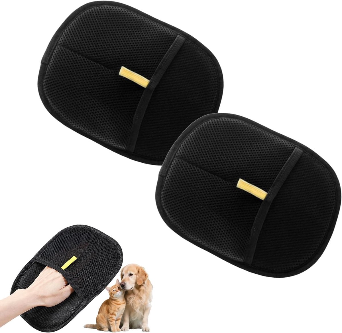 Bont magnetische handschoenen voor huisdieren, herbruikbare vachtborstel, vachtverzorging en kledingreiniging, 2 stuks voor katten en honden