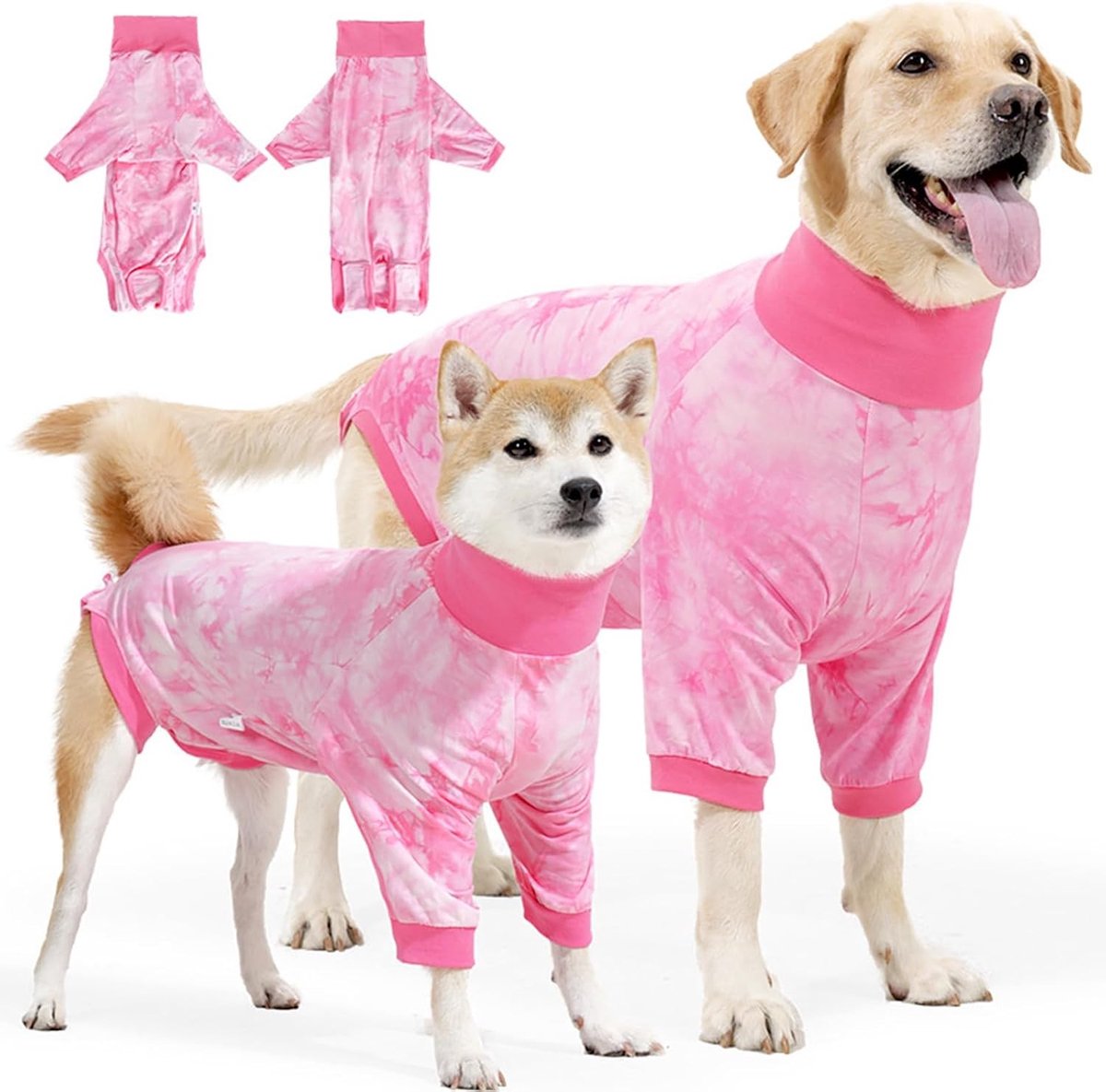 Hernia Herstelpak voor Honden, Wondbescherming en E-Collar Vervanging, Comfortabele Dierenpyjama na Operatie (Roze, XS)