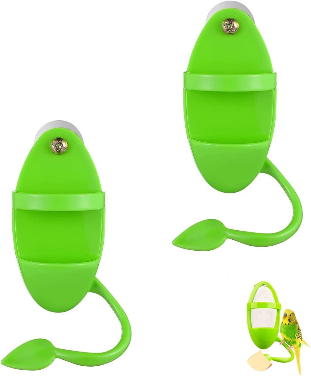 Set van 2 Voedselcontainers voor Vogels - Plastic Voederstandaards voor Groenten en Fruit, Hangende Voederbakken voor Papegaaien en Vogels