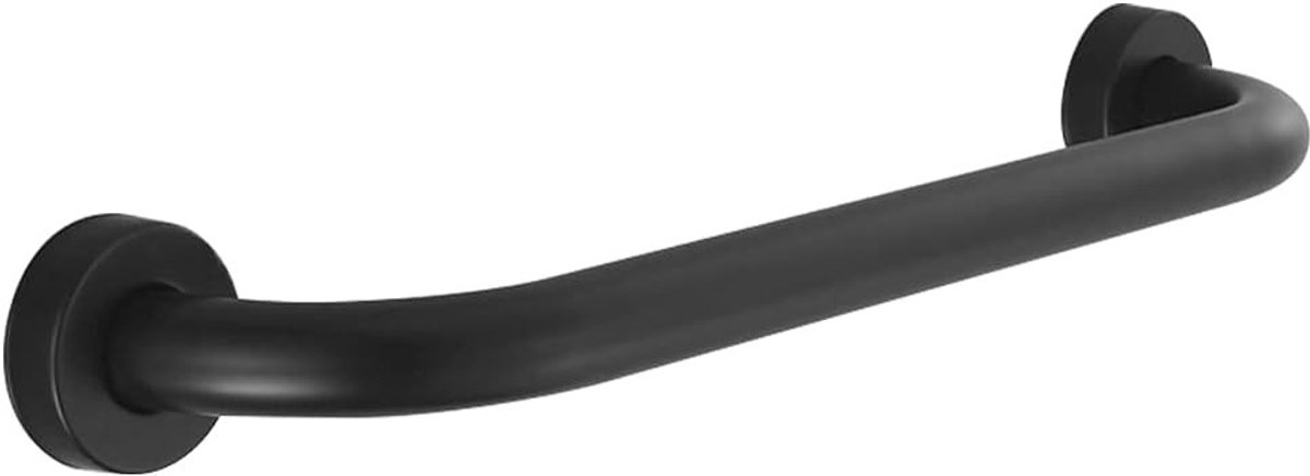 Stevige Wandbeugel voor Toilet en Bad met Handdoekhouder - RVS, Zwart, 50 cm, Veiligheid, Ondersteuning, Comfort