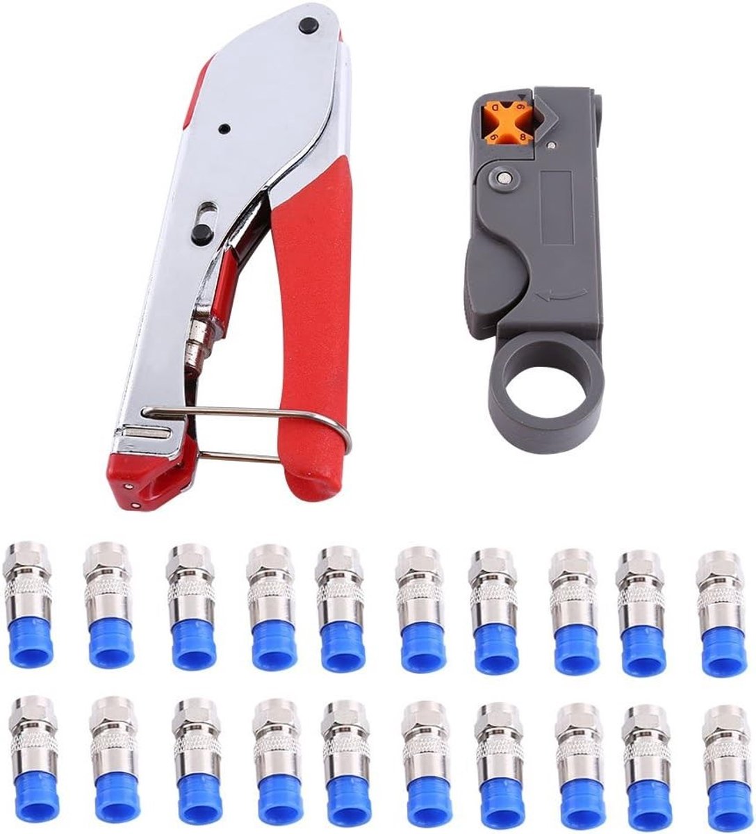 Professionele Crimp- en Striptool voor Coaxkabels RG6 en RG59 - Ideaal voor Aansluitingen en Installaties van Coaxiale Verbindingen