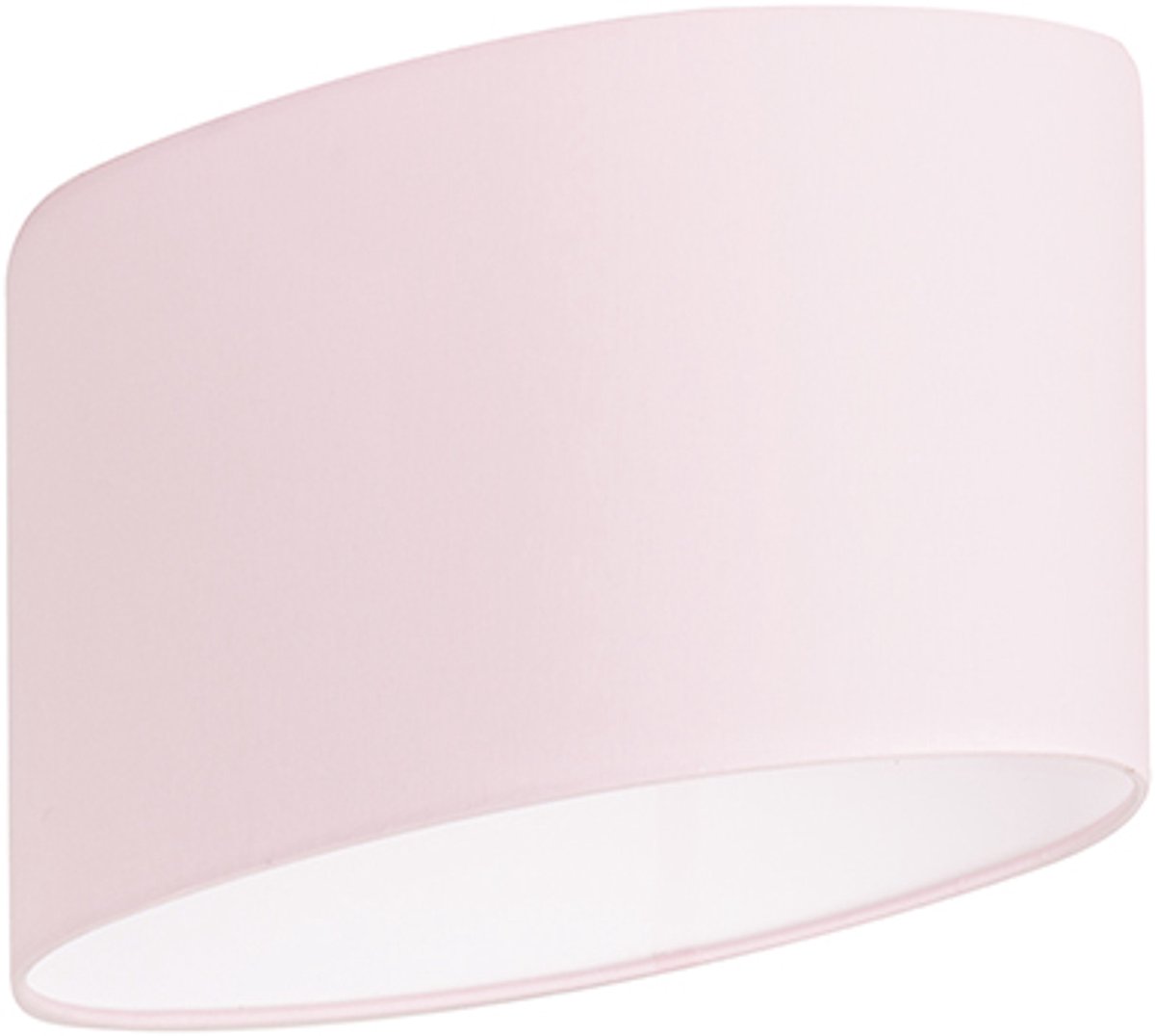 Uniqq Ovale Lampenkap stof licht roze 45 x 30 cm – 25 cm hoog