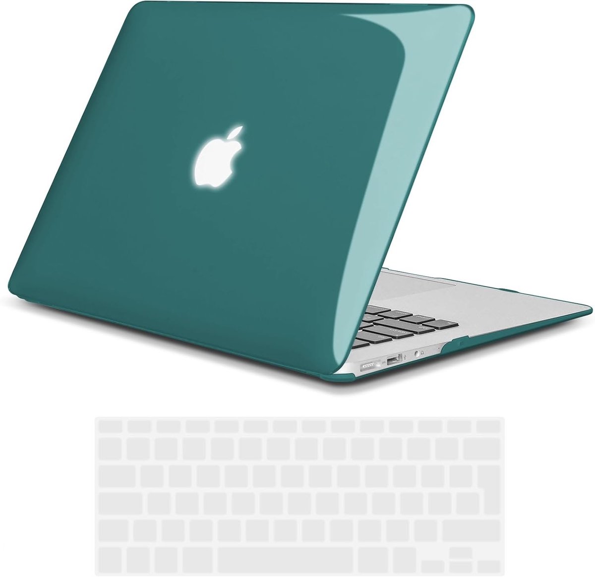 Ultra-dunne Beschermhoes voor MacBook Air 13 inch 2010-2017, Hard Shell Case en Toetsenbordcover in Kristal Donker Turquoise, Ideaal voor Bescherming en Stijl