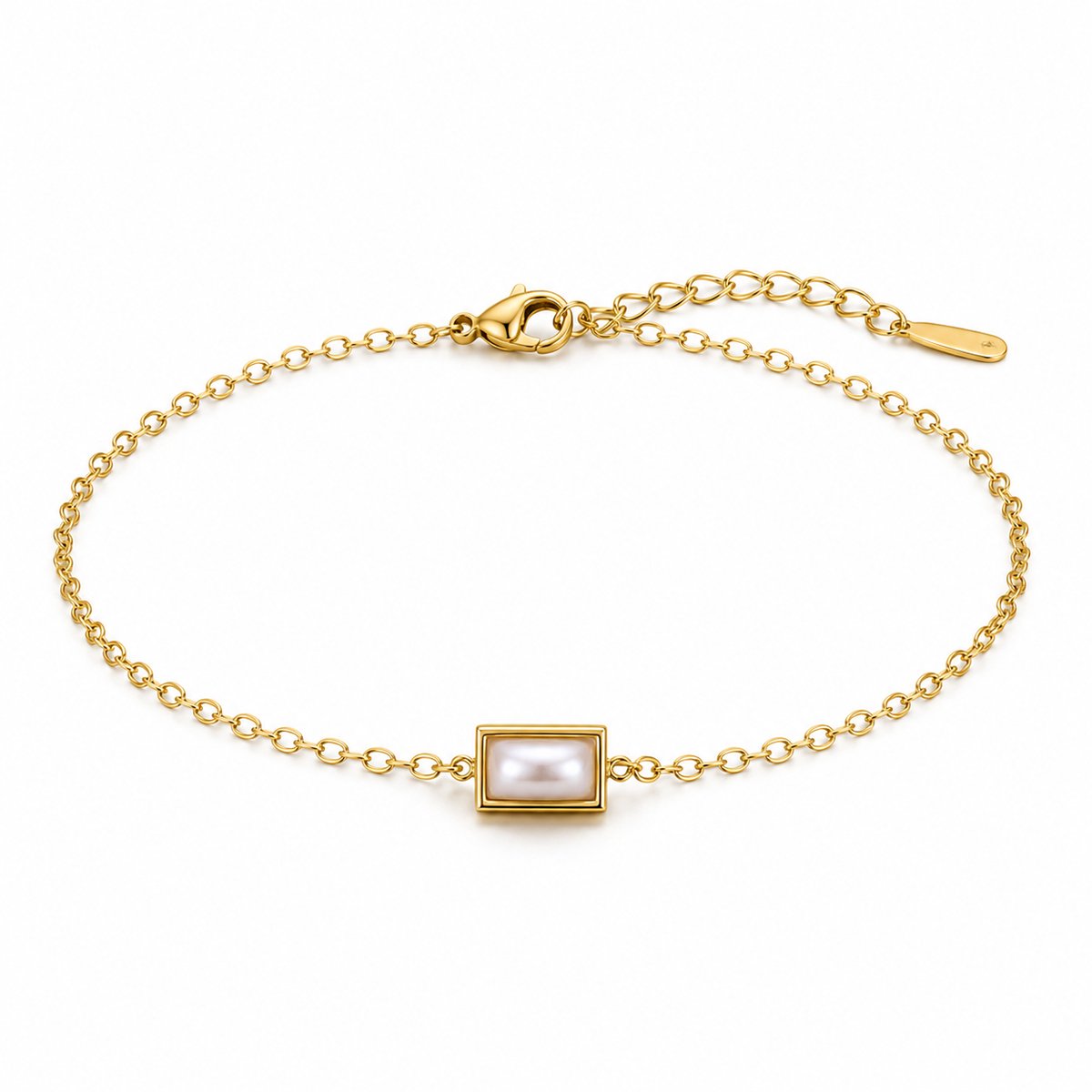 Maevi® Geboortesteen Armband - Maand: Juni - Kleur: Goud - Hoge Kwaliteit - Armbandje - Geboorte Steen / Birth Stone Bracelet - Roestvrijstaal / RVS / Stainless Steel - Verkleurt Niet - Incl Luxe Verpakking - Cadeau - Geboortecadeau / Kraamcadeau