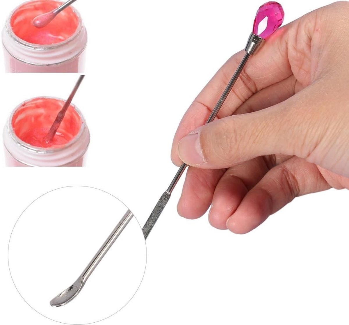 Lichttherapie Gel Roerstaaf voor Nagels, Transparante Roerstaaf voor Poeder Menging, Ideaal voor Nagelkunst en Manicure
