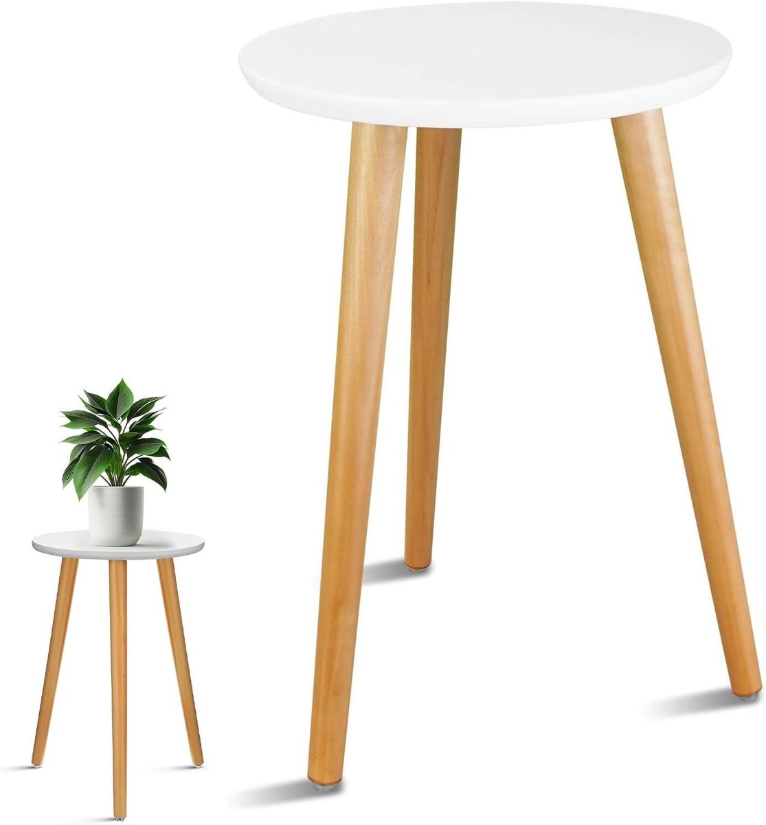 Plantenstandaard - Bloempot houder - Decoratief gebruik - Scandinavisch design - 42 cm hoogte - Wit