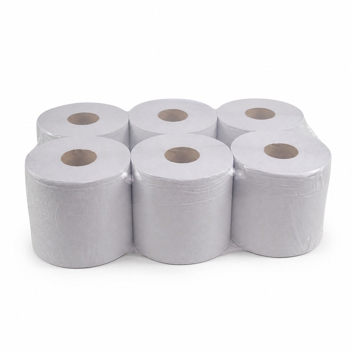 Inpakr Midirol Poetspapier - 6 Rollen - 1-laags Gerecycled - 19 cm x 300 m - Lichtgrijs - Kern 60 mm