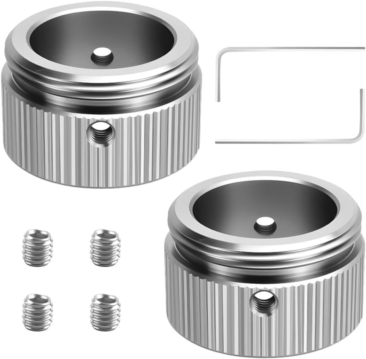 2 Stuks Verwarmingsventiel Adapters voor Radiatoren met M30×1.5 Draad en 22mm Binnen Diameter, Inclusief Inbussleutel en Schroef voor Eenvoudige Installatie