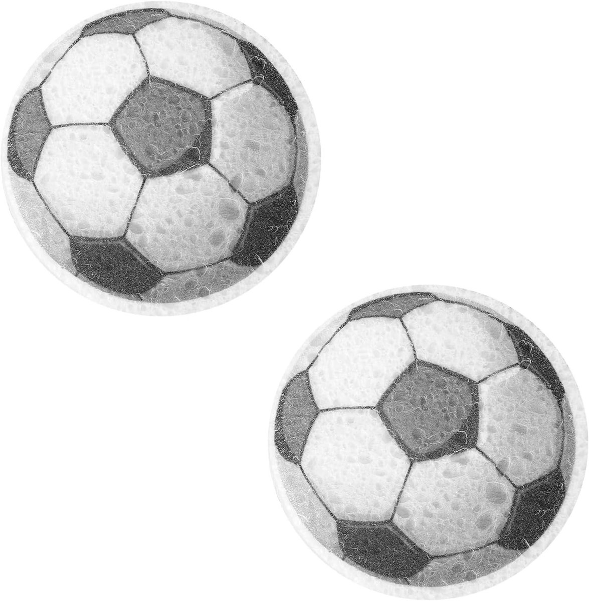 Set van 2 Voetbal Sponsen van Geperst Houtpulp, Handige en Schattige Keuken- en Schoonmaaktools voor Dishes en Badkamer