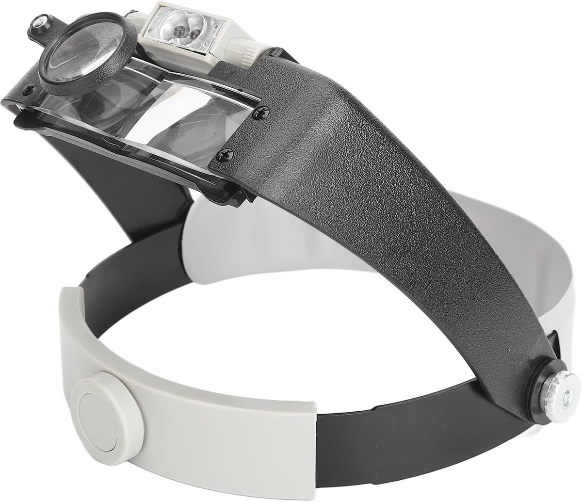 Headband Magnifier Glasses with LED Light, 1.5X 3X 8.5X 10X Head Mount Magnifier Tools Forehead Protector Design for - ShopVlot