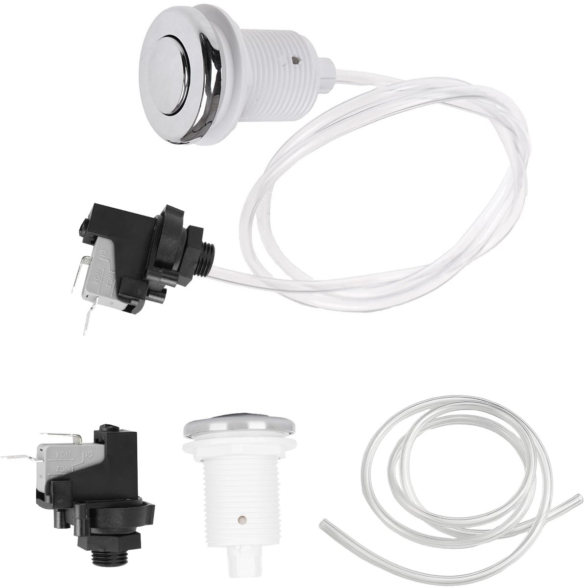 Tissting Air Pressure Switch, Stainless Steel Pneumatic Knob with 250V and 1m Hose for Pools and Spas - ShopVlot