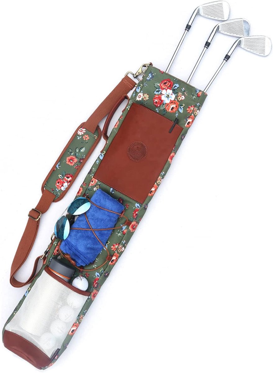 Waterproof Canvas Leather Sunday Golf Bags Ladies Travel Bag Range Bag - ShopVlot