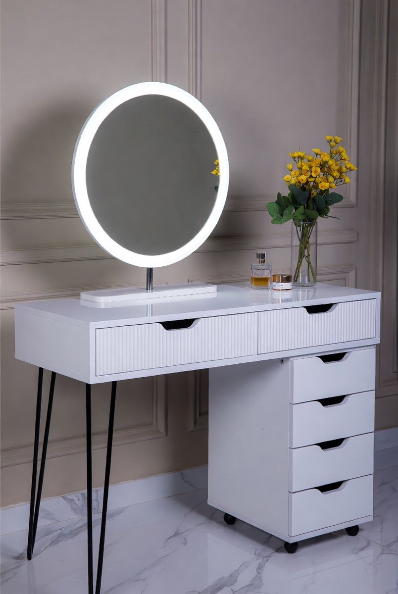 Luxe Kaptafel met Spiegel – Zwart – Industrohome