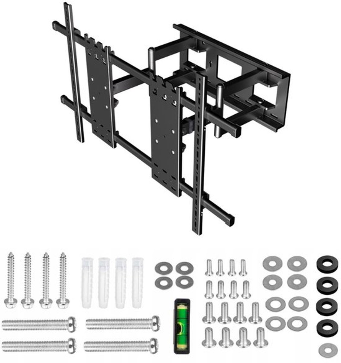 A-PEQ DY1000 XXL Draaibare & Kantelbare TV Muurbeugel | Speciaal voor 75-120 Inch TV's | Heavy-Duty Constructie
