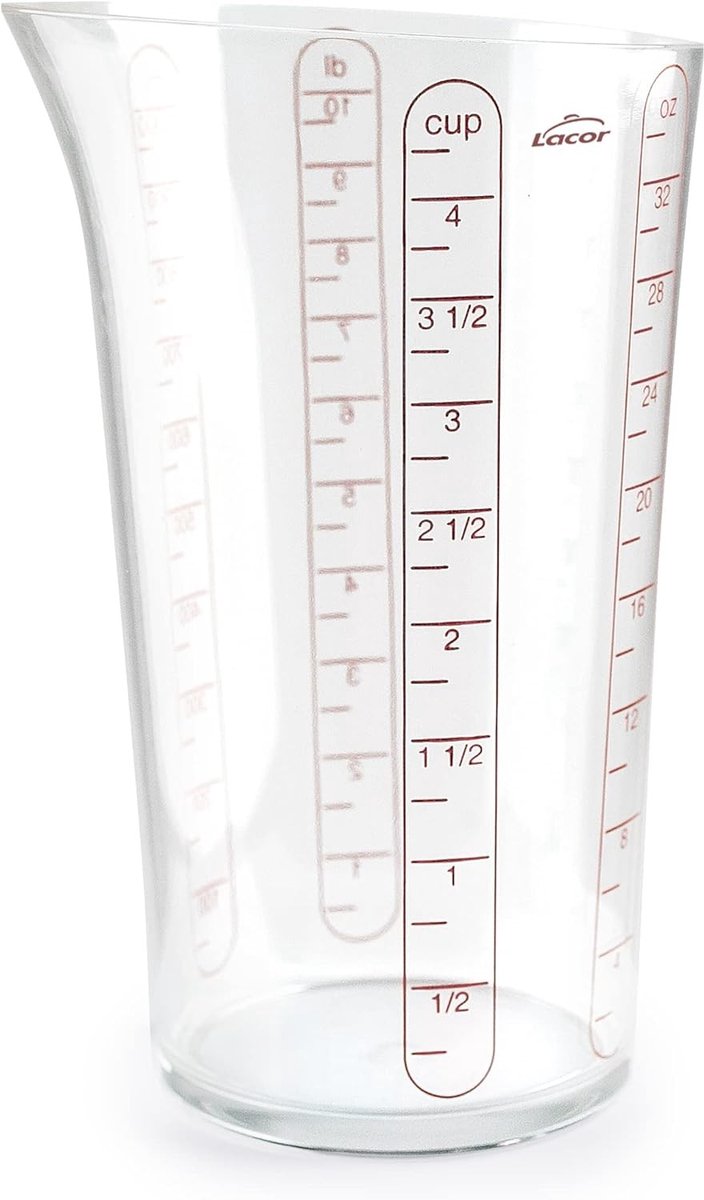 Maatbeker - Kunststof - BPA-vrij - Vloeistofmeter met markeringen - Voor Keuken en Koken