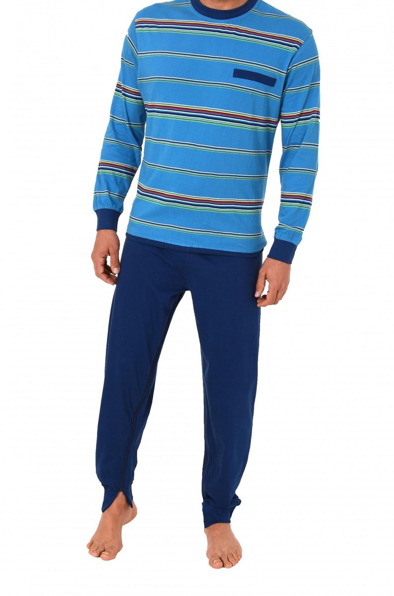 Heren-zorgjumpsuit met lange mouwen en ritsen in de rug en pijpen