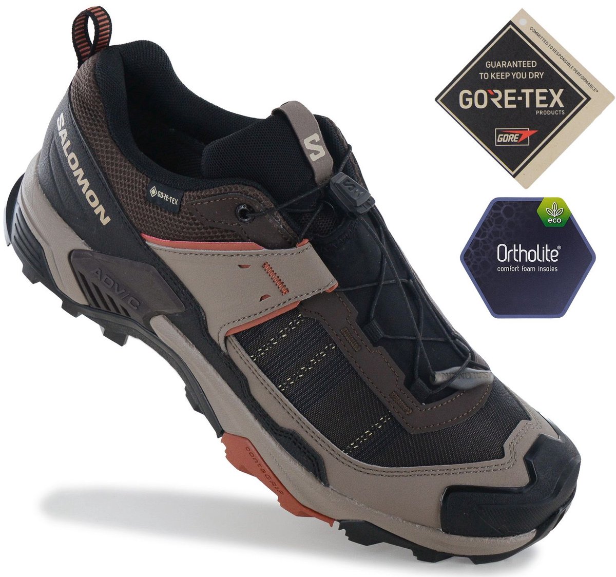 Salomon X ULTRA 5 GTX GORE-TEX Heren Wandelschoenen Trekking Schoenen 491027 Bruin