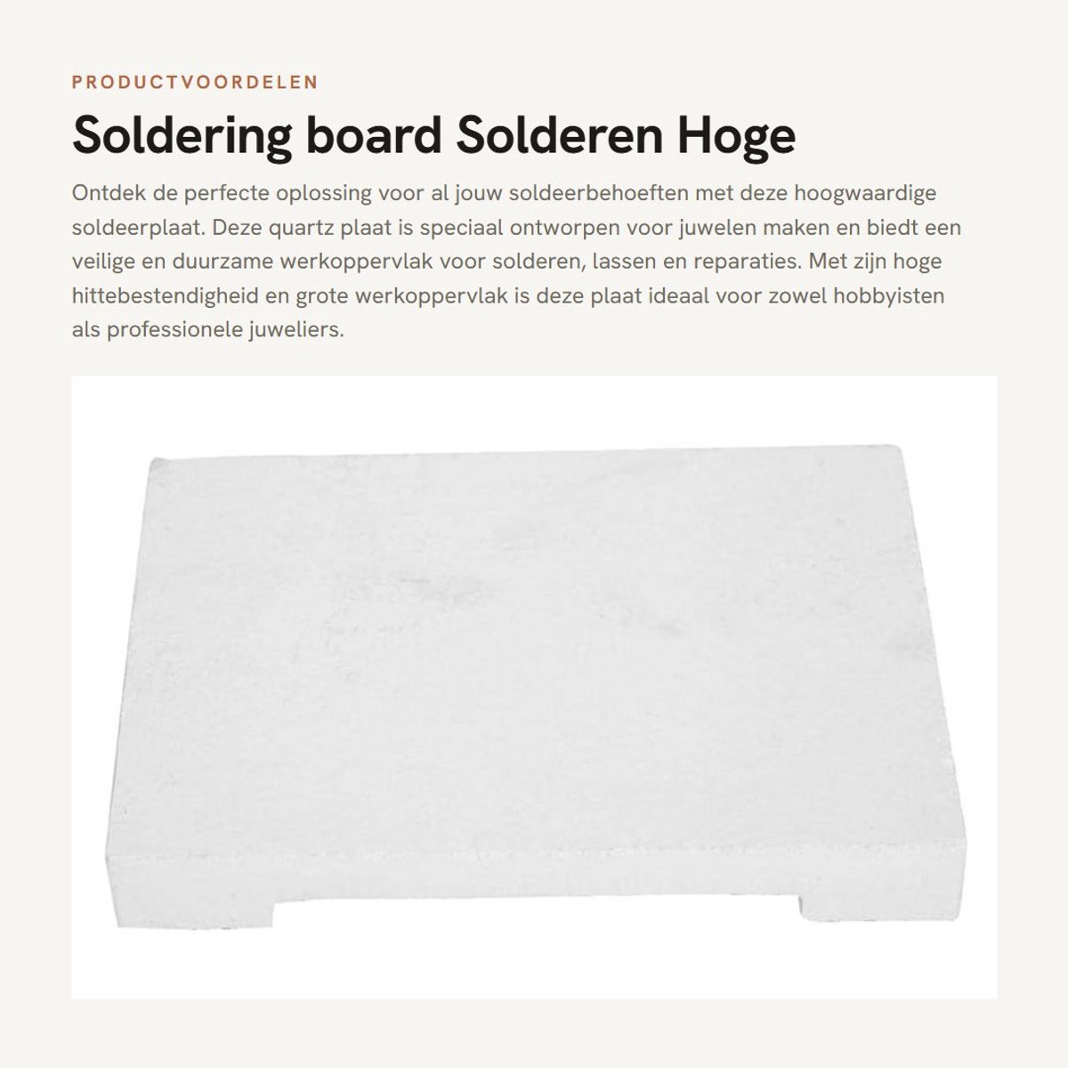Dailygoods - Soldering board - Solderen - Hoge hittebestendigheid - 10 x 10 mm - Soldering tools - Ideaal voor juwelen maken - Smoky quartz