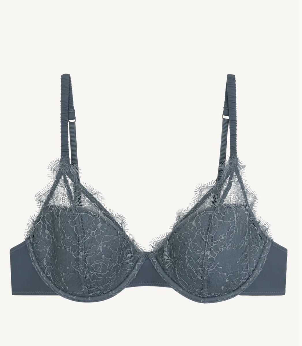 Love Stories Gwyneth - Voorgevormde Beugelbeha Grijsblauw – Luxe Kant BH met Optimale Ondersteuning - 85-100C blauwgrijs