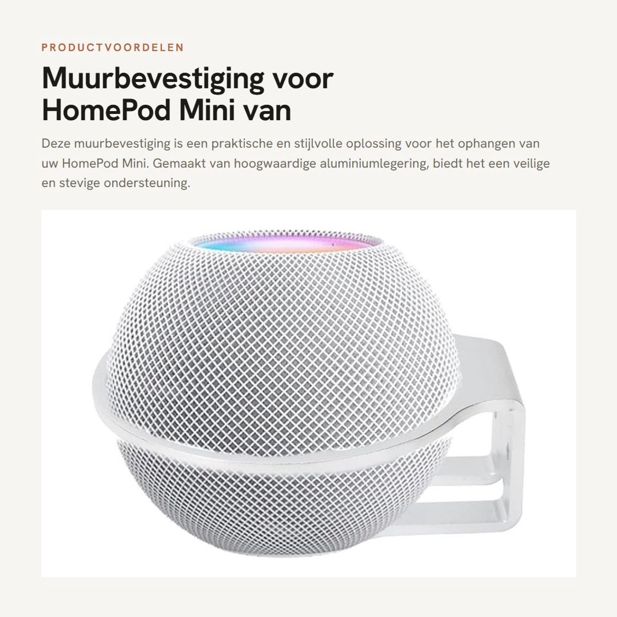 Dailygoods - Muurbevestiging voor HomePod Mini van Aluminium