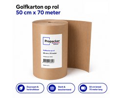 Golfkarton op Rol - 50 cm x 70 meter - Beschermkarton voor Verpakken, Verhuizen, Transport & Opslag - Bruin - 1 Rol | Propacker