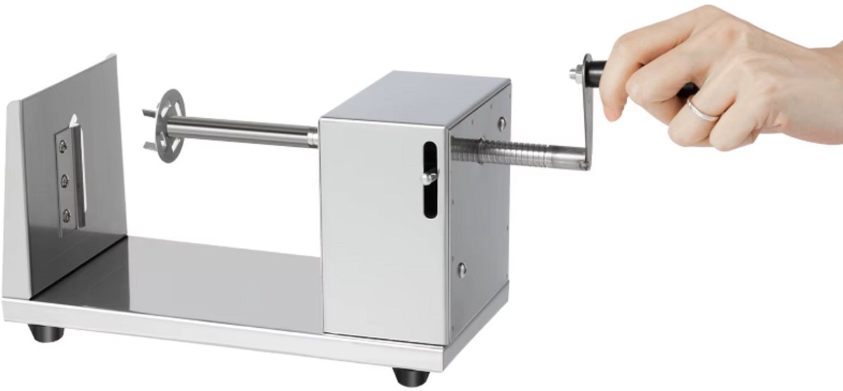 Cherrys Finds - Handmatige aardappelspiraalsnijder met 4 messen - Spirelli - Spiraalsnijder - RVS - Aardappelschilmachine - Dunschiller - Silver