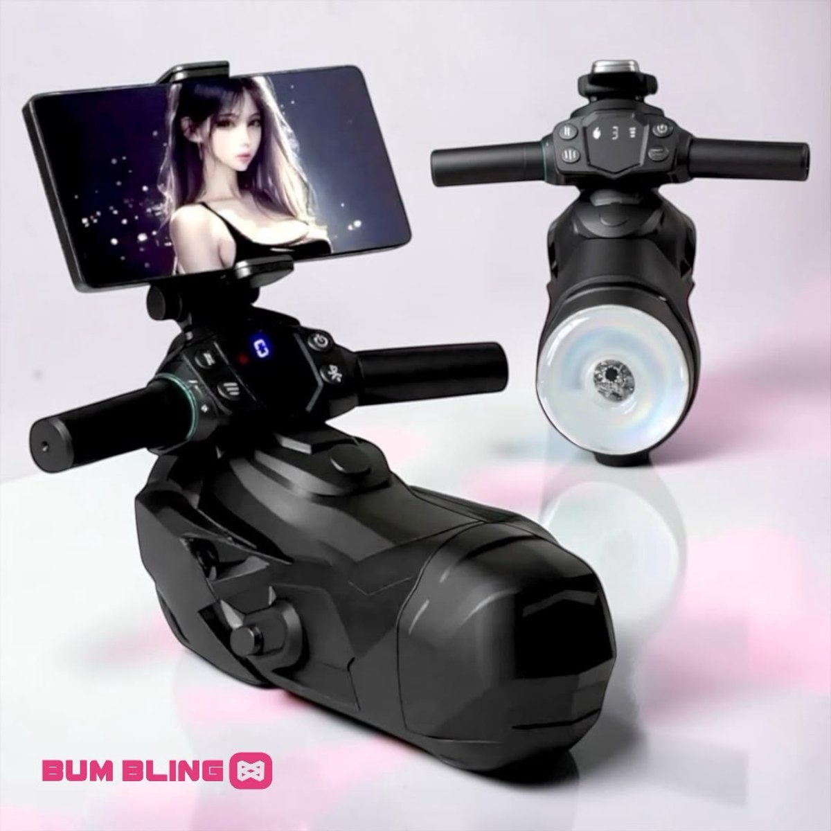 BUM BLING® FuelMe - Elektrische Masturbator - Mastrubator voor Mannen - Verwarmt & Vibreert - Zwart - Blowjob Simulator