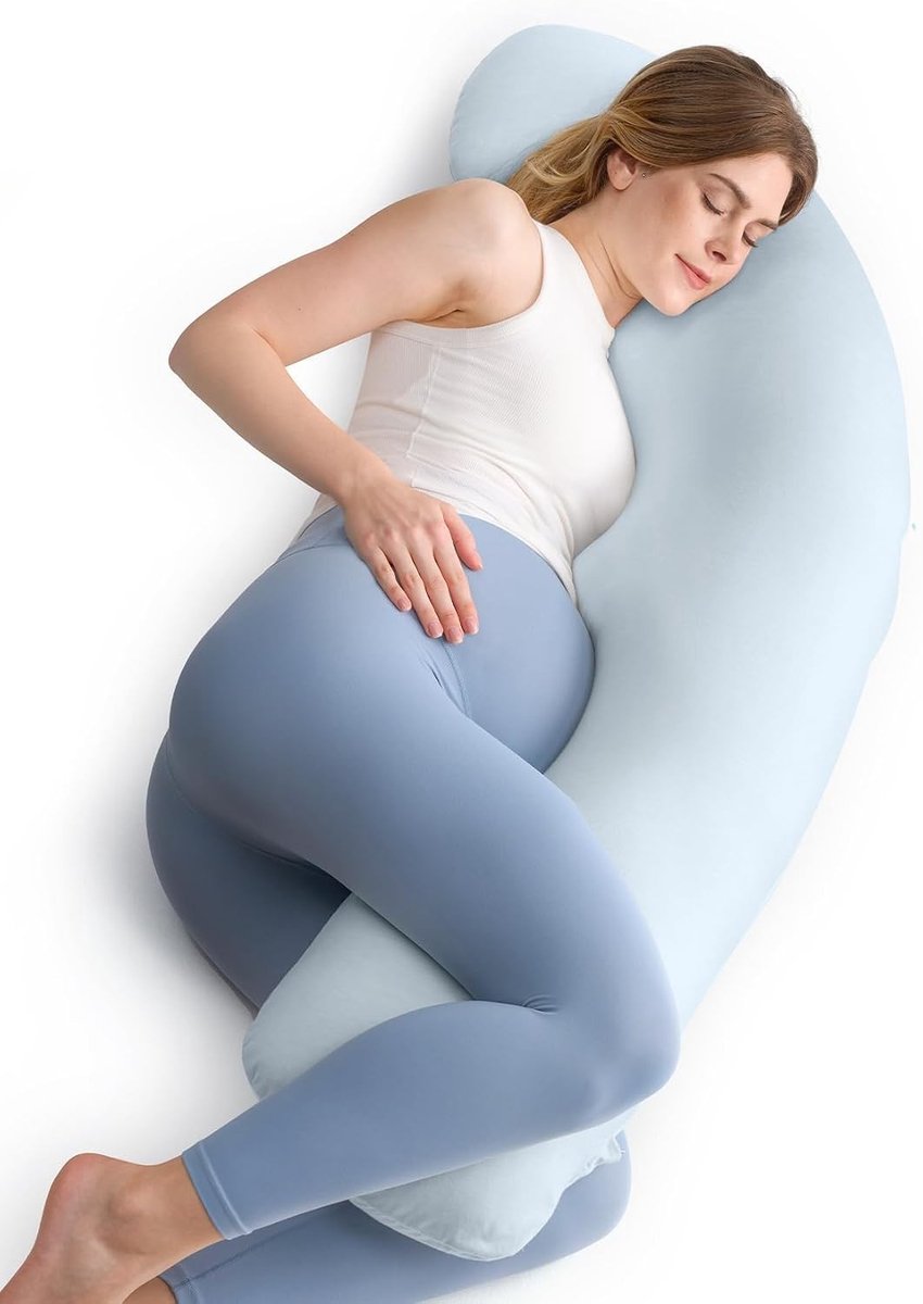 Zijslaapkussen - Oeko-Tex - Ergonomisch J-Design - Ondersteuning voor Buik en Rug - Voor Zwangerschap en Borstvoeding