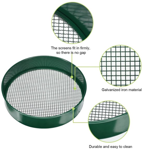 Dailygoods- Tuinzeef 30 cm - Roestvrij Staal - 4-in-1 Inzetstukken 3/6/9/12 mm - Tuingereedschap - Schep/Schoffel - Duurzaam Gebruik - Grondzeef van Dailygoods — afbeelding 5