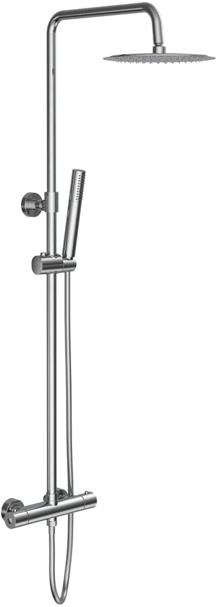 Zimmer thermostatische regendoucheset rond Ø25cm chroom – luxe douchekop met handdouche en temperatuurregeling – moderne badkamer set