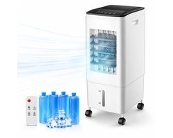 VHV - Ventilatoren - Luchtkoeler - Aircooler - Mobiele luchtkoeler - Mini airco - Met afstandsbediening - Inclusief 4 koelelementen - 6L Watertank - Voor slaapkamer en kantoor - 57*27*23cm - Wit（Let op: geen traditionele airco）