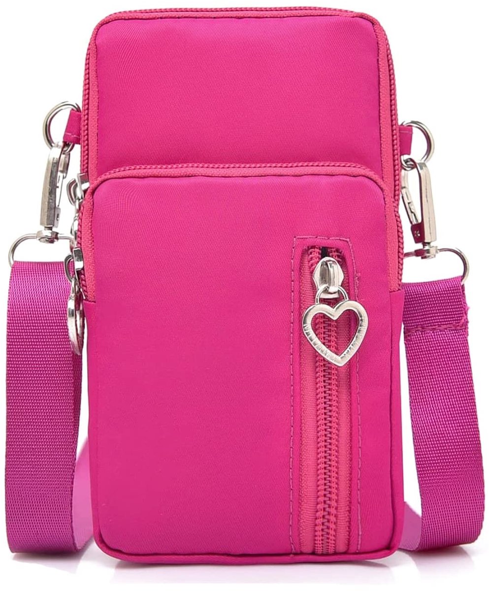 Dailygoods- Schoudertas Dames - Nylon - Crossbodytas - Mobiele Telefoon Tas - Klein - Met Oortjes Ingang - Geschikt voor Telefoons Onder 7 Inch